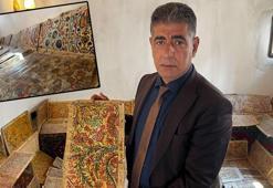 Babasından kalan 80 yıllık halı motiflerini unutturmamak için evinde sergiliyor
