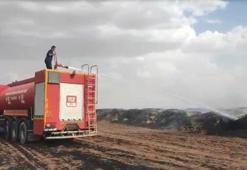 Mardin'de 70 ton saman balyası yandı