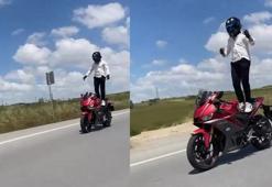 Büyükçekmece’de motosikletlinin tehlikeli yolculuğu kamerada