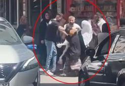 Kadınların saç saça kavgası kamerada