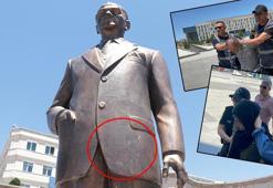 Atatürk Anıtı'na baltalı saldırı şüphelisi dayı-yeğen tutuklandı
