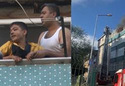 Sultangazi'de yangında mahsur kalan 1'i engelli 4 kişi kurtarıldı