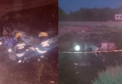 Konya'da takla atan otomobil alev aldı: 4 ölü, 2 yaralı