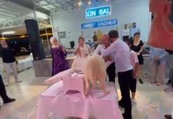 Düğünde gelin ve damada takı yerine koyun hediye etti