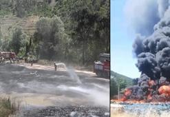 Soğuk hava deposunun bahçesindeki yangın, 3 saatte söndürüldü