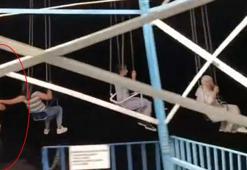 Lunaparkta salıncakta emniyet kemeri açılan çocuk düşme tehlikesi geçirdi