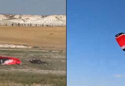 Sert düşüş yaşayan paraşüt sporcusu yaralandı