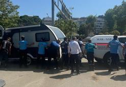 Maltepe Sahili'ndeki karavanlar belediye ekiplerince kaldırıldı