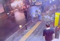 Zeytinburnu'nda iş yerinin asma tavanının çöktüğü anlar kamerada