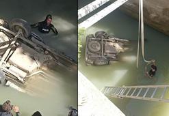 Van'da otomobil su kanalına uçtu; baba ve oğlu öldü