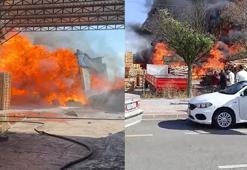 Bursa Yenişehir'de kereste fabrikasında çıkan yangın kontrol altında