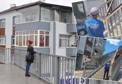 Evin içi göründüğü için davalık olan üst geçidin yıkımına başlandı