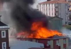 Ataşehir'de çatı katında çıkan yangında patlama meydana geldi