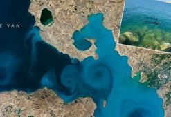 Van Gölü’ndeki akıntı sistemleri, astronotun uzaydan çektiği fotoğrafa da yansımış