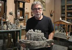 Emekli Fransızca öğretmeni, bu kez de Karacadağ taşından 'Nuh'un Gemisi' figürü yaptı