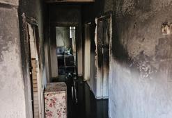 Eşinden ayrı yaşayan 4 çocuk annesi eşyalarını almaya geldiği evi ateşe verdi; kendi yandı