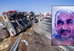 Bariyerlere çarpıp devrilen TIR'ın şoförü yaşamını yitirdi