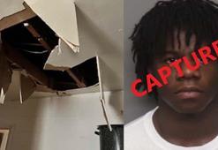 ABD’de cinayet şüphesiyle aranan bir kişi saklandığı tavan arasından düştü