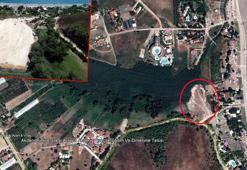 Gölün adım adım otoparka dönüşmesi, uydu fotoğrafında