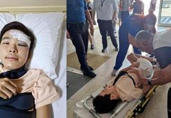 Kucağında taşıdığı kas hastasını merdivenden düşürdü