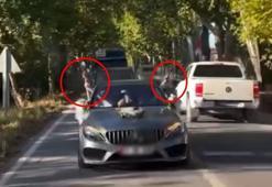 Gelin-damat otomobilden silahları ateşledi