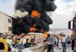 Ankara'da kereste ve polyester fabrikasında çıkan yangın söndürüldü
