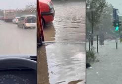 Sağanak yağış sonrası yollar göle döndü: İETT otobüsü su içinde kaldı