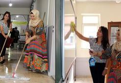 Van'da öğretmenler, okulu baştan sona temizleyip yeni döneme hazırladı