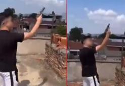 14 yaşındaki çocuk balkondan havaya tabancayla peş peşe ateş açtı; o anlar kamerada