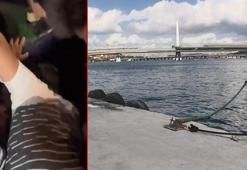 Eminönü'nde anne ve çocuğu tur teknesinden denize düştü, o anlar kamerada