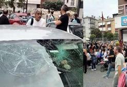 Avcılar'da okul önünde park kavgası; çocukların içinde olduğu otomobilin camını kırdı