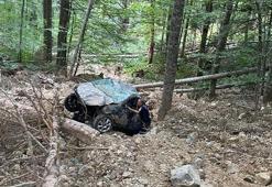 Kiralık otomobille uçuruma yuvarlanarak ölen sürücü takip sistemi sayesinde bulundu