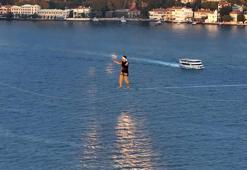 Estonyalı atlet 15 Temmuz Köprüsü'nü halat üzerinde yürüyerek geçti