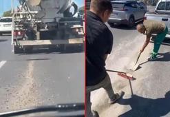 Üsküdar'da yola beton dökerek ilerleyen sürücüye 12 bin 52 lira para cezası