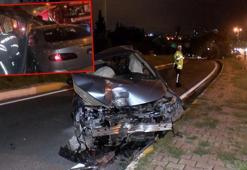 İstanbul'da aşırı hız kazalara yol açtı; durağa dalan sürücüyü itfaiye kurtardı