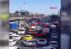 Avcılar'da cip araçlara çarpıp ortalığı savaş alanına çevirdi