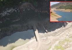 Barajda sular çekildi, eski köprü ortaya çıktı