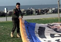 Yamaç paraşütünde korku dolu anlar; rüzgar yön değiştirdi denize düştü