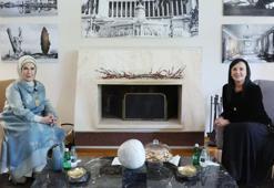 Emine Erdoğan, Arnavutluk Başbakanı Edi Rama'nın eşi Linda Rama ile bir araya geldi