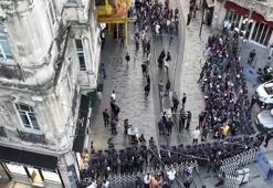 Beyoğlu'nda izinsiz yürüyüş arbedesi: 14 polis yaralandı,18 gözaltı