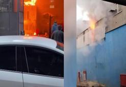 Sultangazi'de oto tamirhanesinde yangın