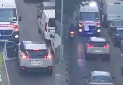Küçükçekmece’de otomobil sürücüsünün ambulansa yol vermediği anlar kamerada