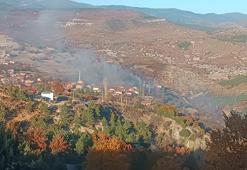 Kütahya'da çöplük yangını; 10 ev ile 2 samanlık yandı