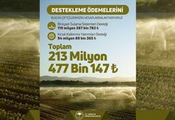 Bakanlıktan çiftçilere 213 milyon 477 bin TL destek ödemesi