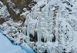 4 bin 135 rakımlı Cilo- Sat Dağları'nda donan göl ve şelale görüntülendi