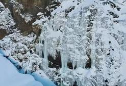 4 bin 135 rakımlı Cilo- Sat Dağları'nda donan göl ve şelale görüntülendi