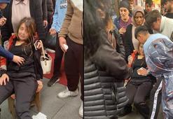 Cadde ortasında eski eşini bıçakla yaraladı