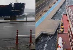 Beykoz'da sürüklenen gemi kıyıya çarpmaktan son anda kurtuldu