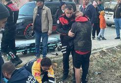 Kazada yaralanan kız arkadaşına müdahale edilirken polise sarılıp ağladı