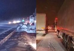 Karabük- Gerede yolu ulaşıma kapandı; eğitime kar engeli